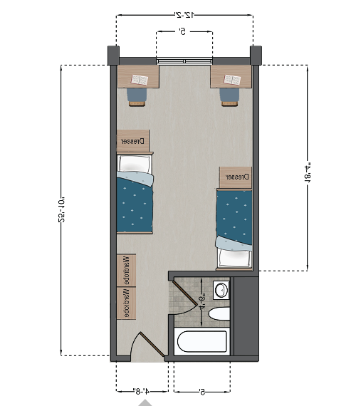 Reinert Hall Double Deluxe Floor Plan